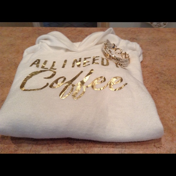 No Boundaries Tops - All I need is coffee tunic top SZ L 11-13 nice